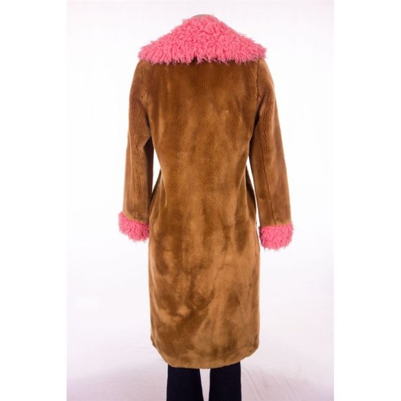 Shrimps New S Ginger Pink Faux Fur Hickory Coat - Picture 6 of 10